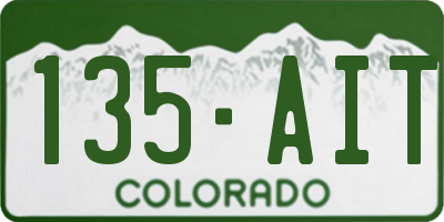 CO license plate 135AIT