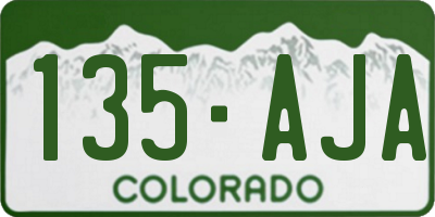 CO license plate 135AJA