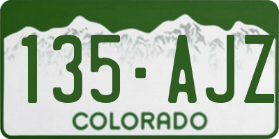 CO license plate 135AJZ