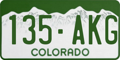 CO license plate 135AKG