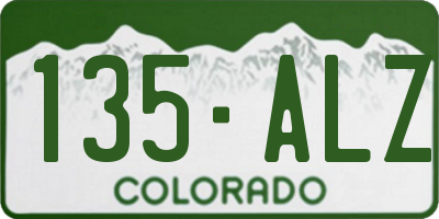 CO license plate 135ALZ