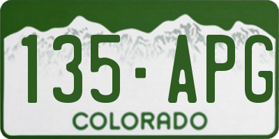 CO license plate 135APG