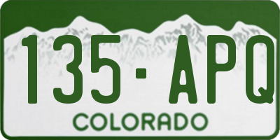 CO license plate 135APQ