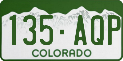 CO license plate 135AQP