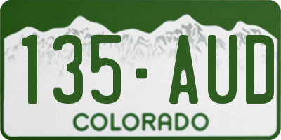 CO license plate 135AUD