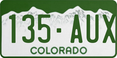 CO license plate 135AUX