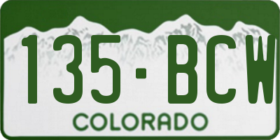 CO license plate 135BCW