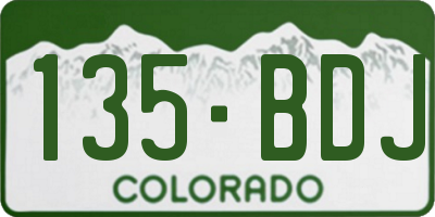 CO license plate 135BDJ