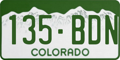 CO license plate 135BDN