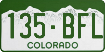 CO license plate 135BFL
