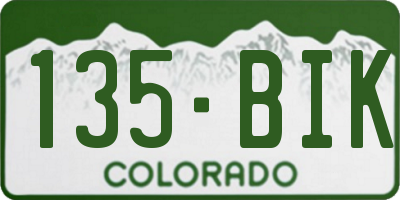 CO license plate 135BIK