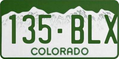 CO license plate 135BLX