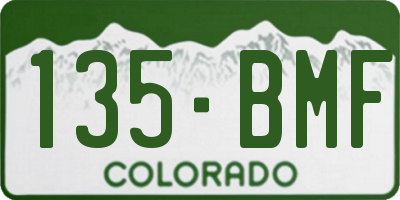 CO license plate 135BMF