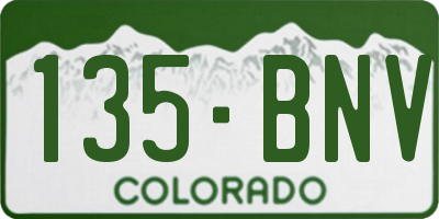 CO license plate 135BNV
