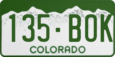 CO license plate 135BOK