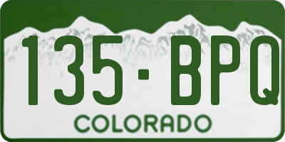 CO license plate 135BPQ