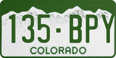CO license plate 135BPY