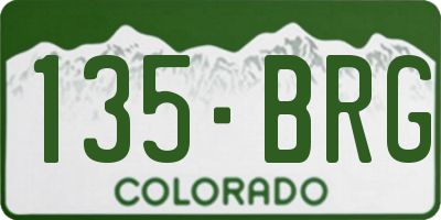 CO license plate 135BRG