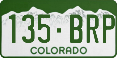 CO license plate 135BRP