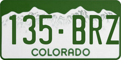 CO license plate 135BRZ