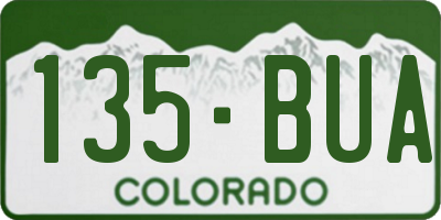 CO license plate 135BUA