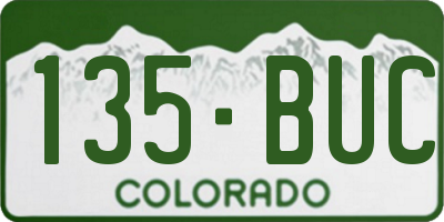 CO license plate 135BUC