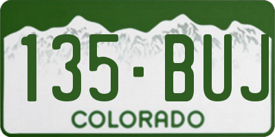 CO license plate 135BUJ