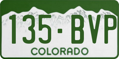 CO license plate 135BVP