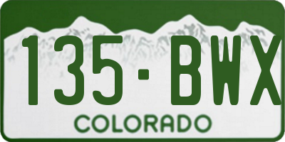 CO license plate 135BWX