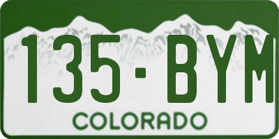 CO license plate 135BYM