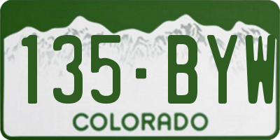 CO license plate 135BYW