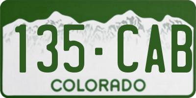 CO license plate 135CAB