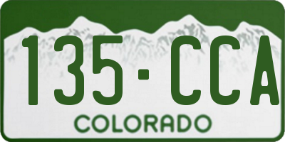 CO license plate 135CCA