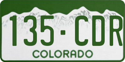 CO license plate 135CDR
