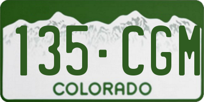 CO license plate 135CGM