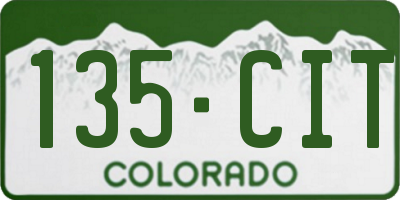 CO license plate 135CIT
