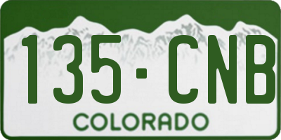 CO license plate 135CNB