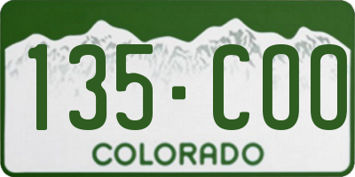 CO license plate 135COO