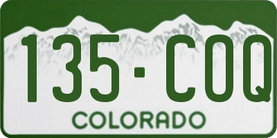CO license plate 135COQ