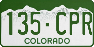 CO license plate 135CPR