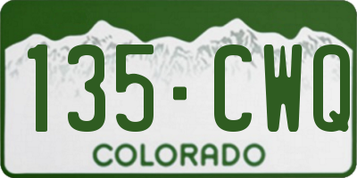 CO license plate 135CWQ