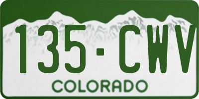 CO license plate 135CWV