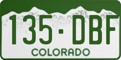 CO license plate 135DBF