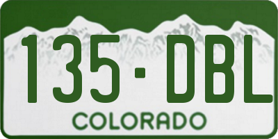 CO license plate 135DBL
