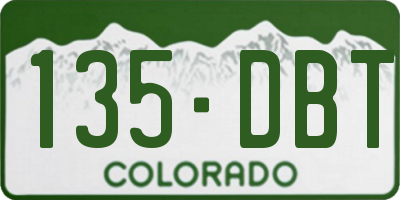CO license plate 135DBT
