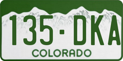 CO license plate 135DKA