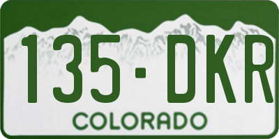 CO license plate 135DKR