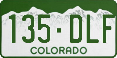CO license plate 135DLF