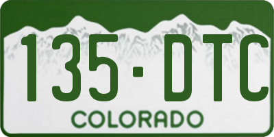 CO license plate 135DTC