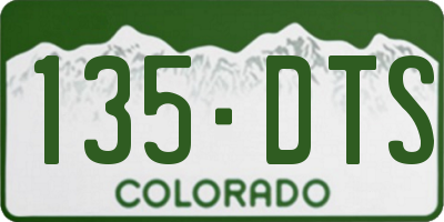CO license plate 135DTS
